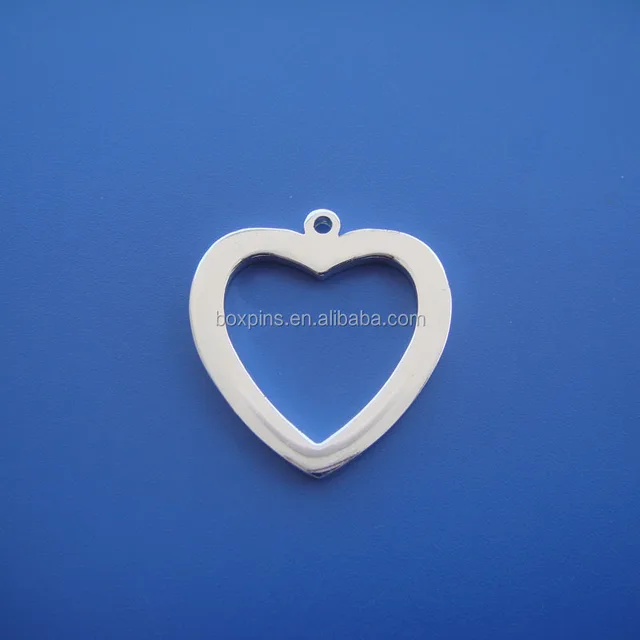 hollowed shinny silver heart merry christmas charms for