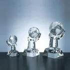 optical crystal world globe on hand award for souvenirs gifts