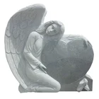 White Granite Angel Heart Gravestone Headstones Monuments Cemetery Tombstone