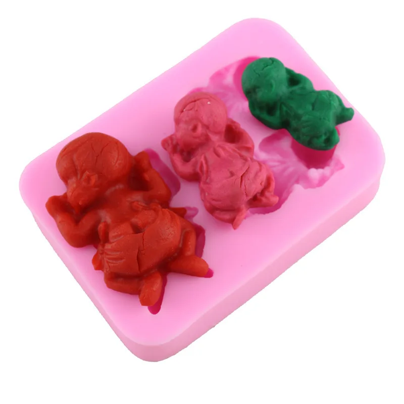 Liquid silicone cake mold three baby baking DIY tool chocolate silicone tool taobao 1688 agent