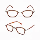 Titanium eyeglasses with the full acetate rim eyeglasses new models Square frame optical glasses KN8132