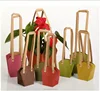 Waterproof Kraft Paper Basket Bag Potted Plant Containers Flower Carrier with Long Handle