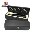 Standard Wine Bottle And Serving Accessories Gift Box Set Bounded Leather Case