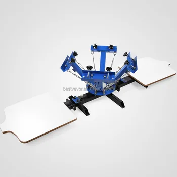 4 Colors 2 Stations Manual Garment Rotary Silk Screen Printing Machine For Sale