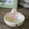 Fancy 3D Pet water Bowl Bone Ceramic Dog Bowl Wholesale pig design