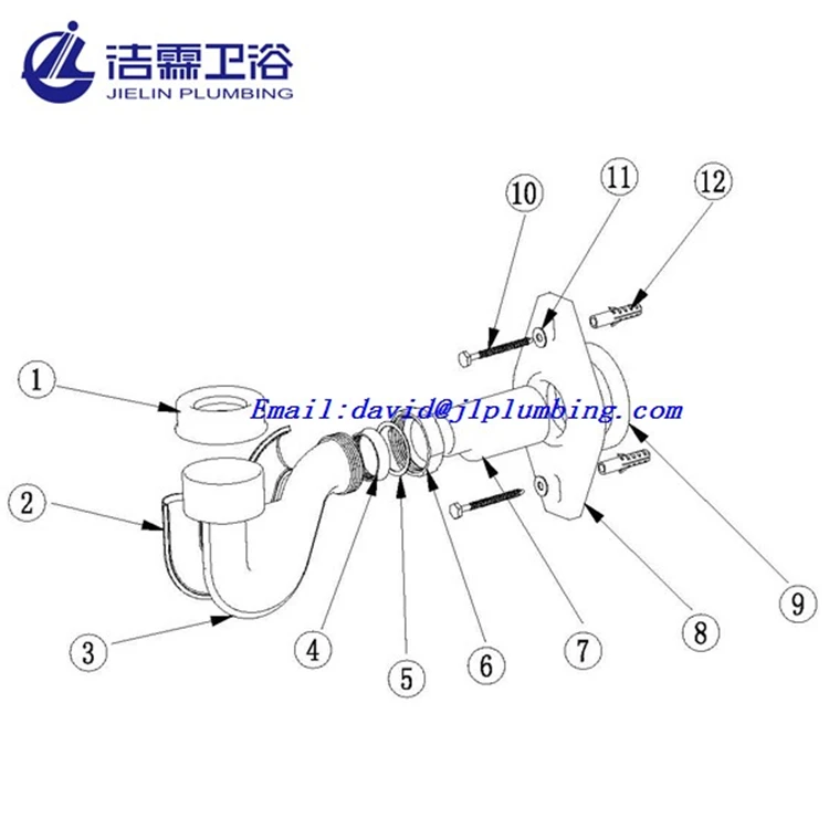 High quality bathroom fitting kit plastic urinal drain set U7025