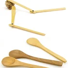 Personalized Bamboo Matcha Scoops Small Teaspoons Rose Gold Cheap Tea Black Bowl and Coffee Infuser Spoon Set Individual