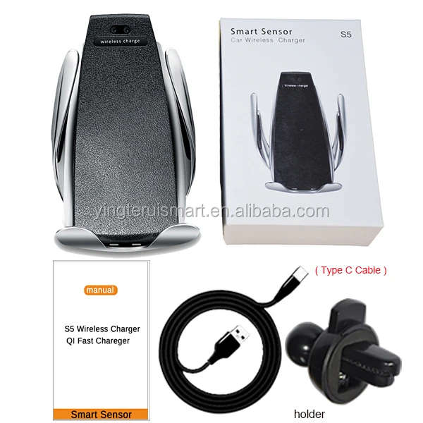 Chargeur de Voiture Sans Fil 10 W S5 Automatique De Serrage Rapide De Charge Support de Téléphone dans la Voiture pour iPhone xr Huawei Samsung téléphone intelligent - ANKUX Tech Co., Ltd