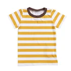 boys summer clothes white and yellow striped short sleeve T-shirts top wholesales kids boys baby clothing
