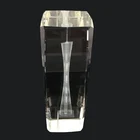 New 3D Guangzhou building crystal glass trophy engraved art crafts for office home decor