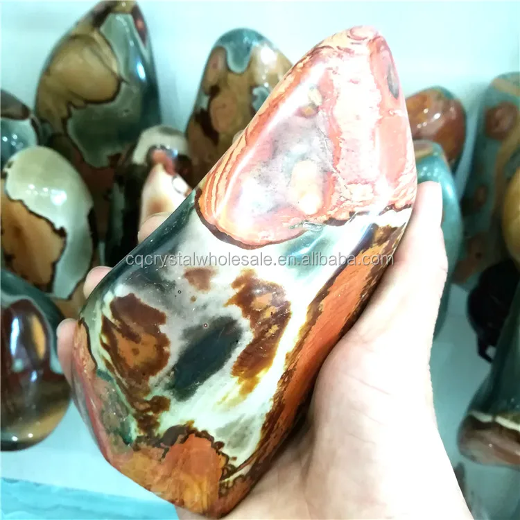 wholesale natural rock polychrome jasper stones for decoration