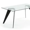 Round shape tempered glass table top low price dining table