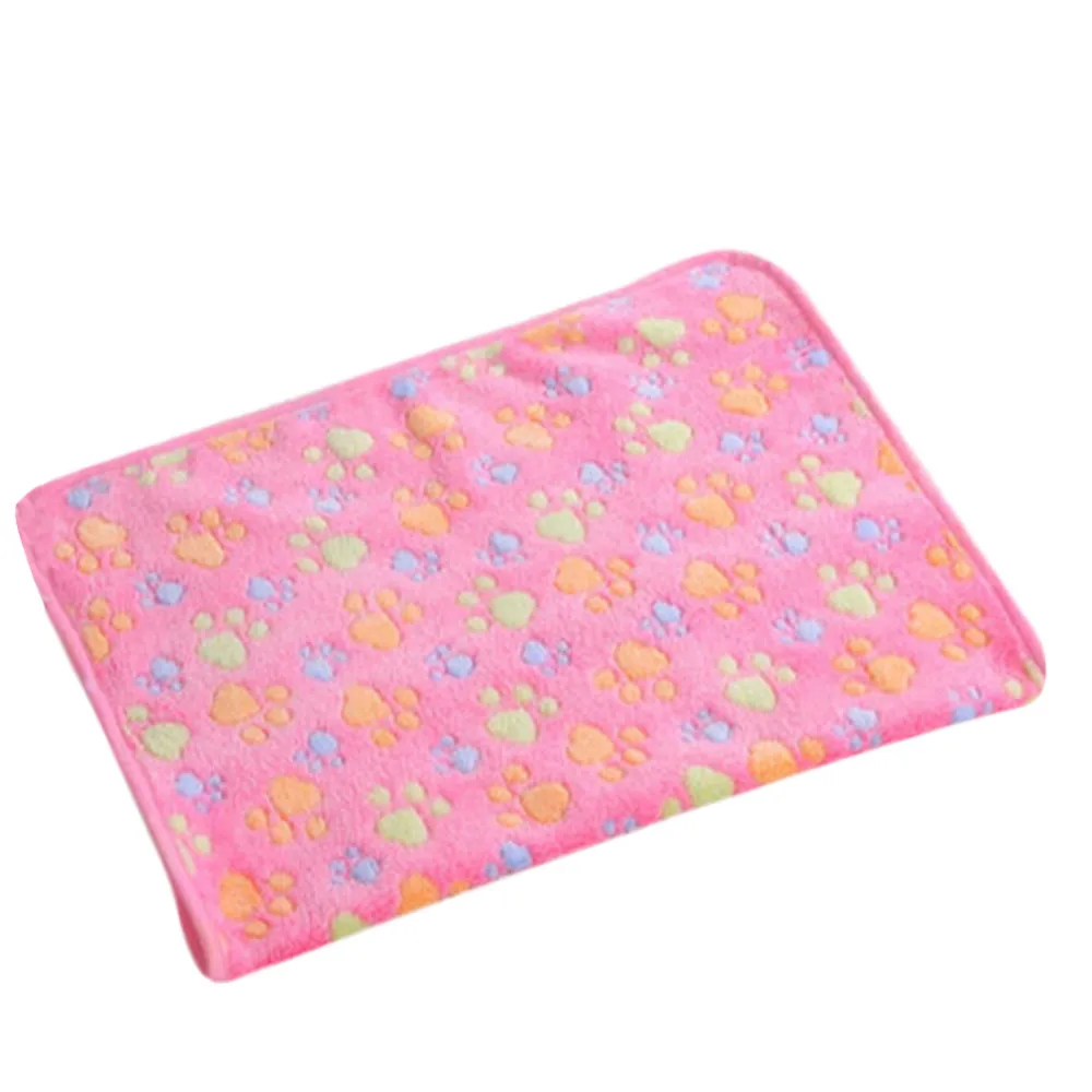 Pet mats thick blanket Cat Dog Puppy Kitten Warm Waterproof Fleece Soft Blanket Bed Mat Paw Print New