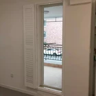 White modern wooden window vertical plantation shutter with shades components