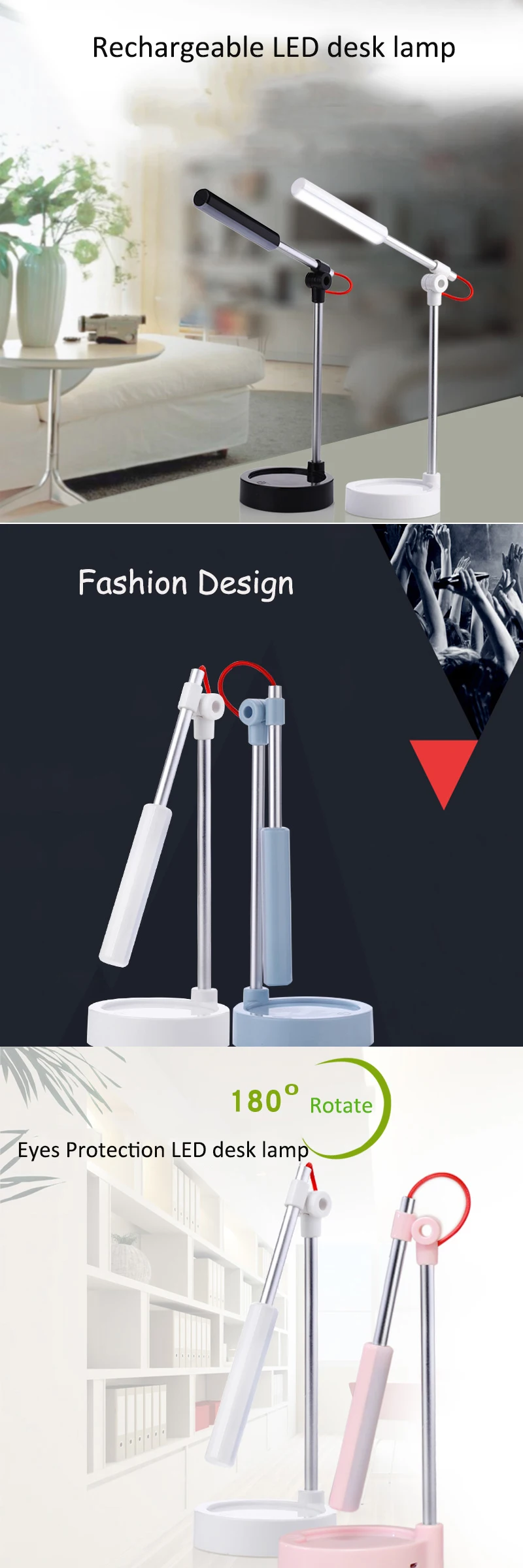 Battery Power Operated Fashion Folding Intertek Usb Led Desk Lamp For