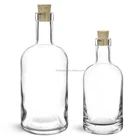 750 ml round bartop flint liquor glass bottle
