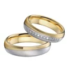 Professional custom made trendy silver gold stainless steel jewelry wedding band design rings for couples