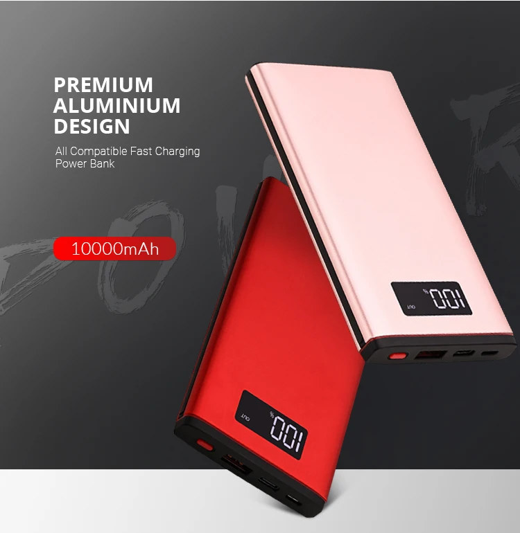 PD QC3.0 Type-C fast charging 10000mah Power Bank with LCD screen display - ANKUX.COM
