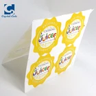 customized sticker labels for fruit juice bottle,order bottle sticker printing logo