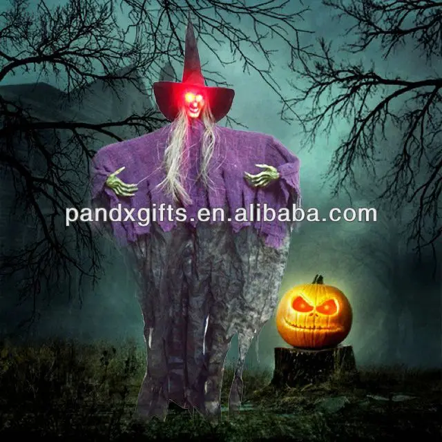 halloween scary hanging ghost outdoor decoration w red eyes