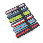 High Quality Nylon/silicone rubber With Leather watch strap colorful 2 piece watch strap