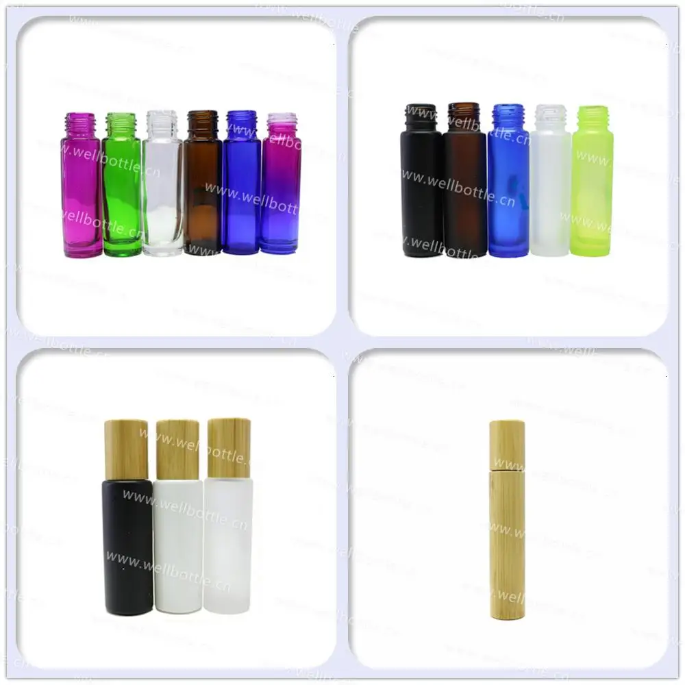 custom 10ml gradient glass roll on bottle perfume essence eye cream serum roller bottle Roller-97B