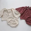 BDC180-2 cute cotton linen kids summer clothes sets Korean style popular shirts and shorts sets