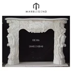 2016 PFM beautiful hand carved marble cherubs yellow fireplace mantel