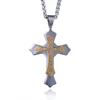 Wholesale Layered Cross Gold Mens Silver Plated Big Pendant Handmade Necklace For Men