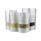 Biodegradable stand up pouch / white kraft paper bag with zipper / coffee packaging bag