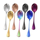 Creative coffee mixing spoon wedding gift shell stainless steel tea spoon set