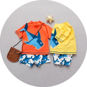 wholesale child 2 pieces clothing set baby boys bathing suits