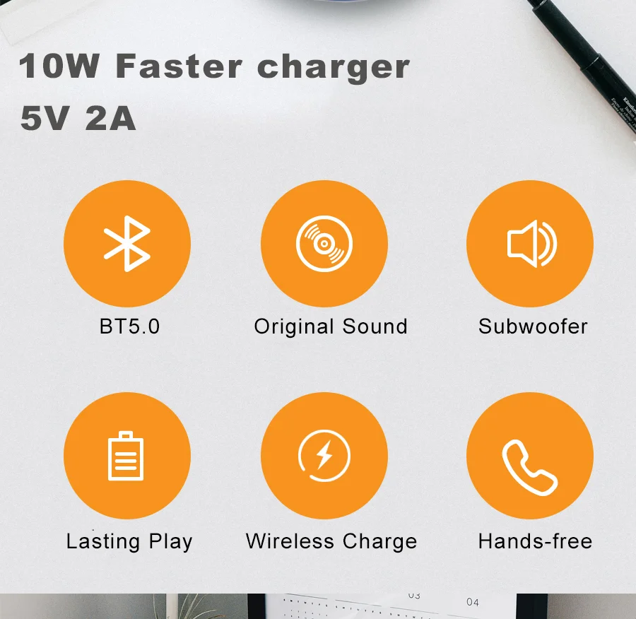 Wireless Charge 1200mAh music angel mini clarion speaker - ANKUX.COM