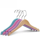 set of 5 children multi shirt wooden baby coat hanger stand cabinet hanger kids clothing hanger