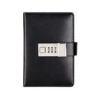 Office school supplies portable a7 black notebook pocket diary with code lock