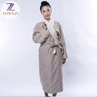 2019 New Arrival Fashion Unisex Shawl Collar Double Layer 100% Cotton Shiny Velvet Pile Soft Terry Spa Bath Robe Bathrobe