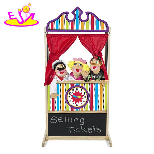new hottest pretend play wooden puppet show stage for children
