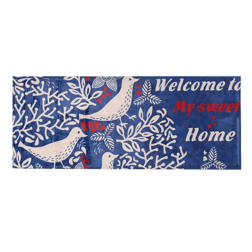 2017 High Quality Lovely Durable Home Bedroom Washable Carpet Bird Pattern Skid Resistance Water Absorption Bathroom Floor Mat