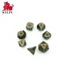 Antique Copper Solid Metal Polyhedral Dice Set Old Copper Metal Playing Game Dice for Dungeons and Dragons RPG Dice Gaming