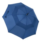 Sunfoo 23 inch double layer wind vent straight umbrella with wooden handle