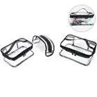Clear Transparent PVC Travel Cosmetic Bag Set Makeup Toiletry Wash Bag Pouch Zipper Bag