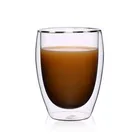 Wholesale 600mL Stocked Handmade Double Wall Glass Coffee Cup Heat Resistant High Borosilicate Glass Cup for Home