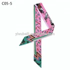 colors printed Twill silk women neck scarf