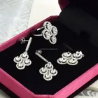 Fashion Cubic Zirconia Jewelry Set Bridal Sets Fashion African 18K White Gold Plated Bridal Cubic Zirconia Jewelry Set