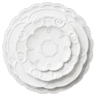 JC Royal Design Ceramic White Embossed Wedding Dinnerware Set