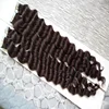 Cuticle aligned deep wave hair dark golden brown hair color russian tape hair extensions