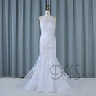 2019 Suzhou real photo wholesale white lace mermaid wedding dress bridal with open back