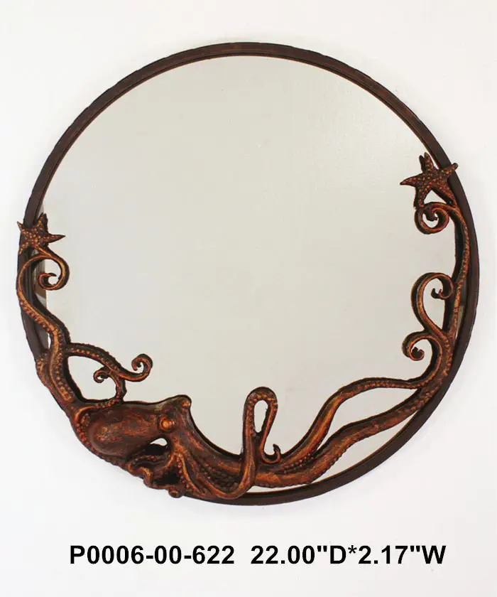 CAST IRON Octopus Round Wall Mirror, View Wall Mirror, MEGBOND Product