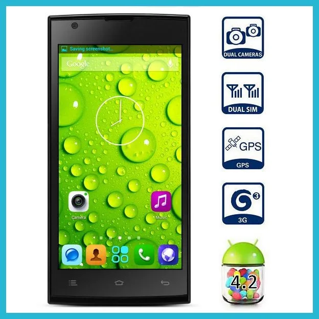 zp780 mobile phone 5inch mt6582 quad-core 1gb ram 3g smartphone