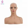 Lifelike natural skin color female head mannequin for sale